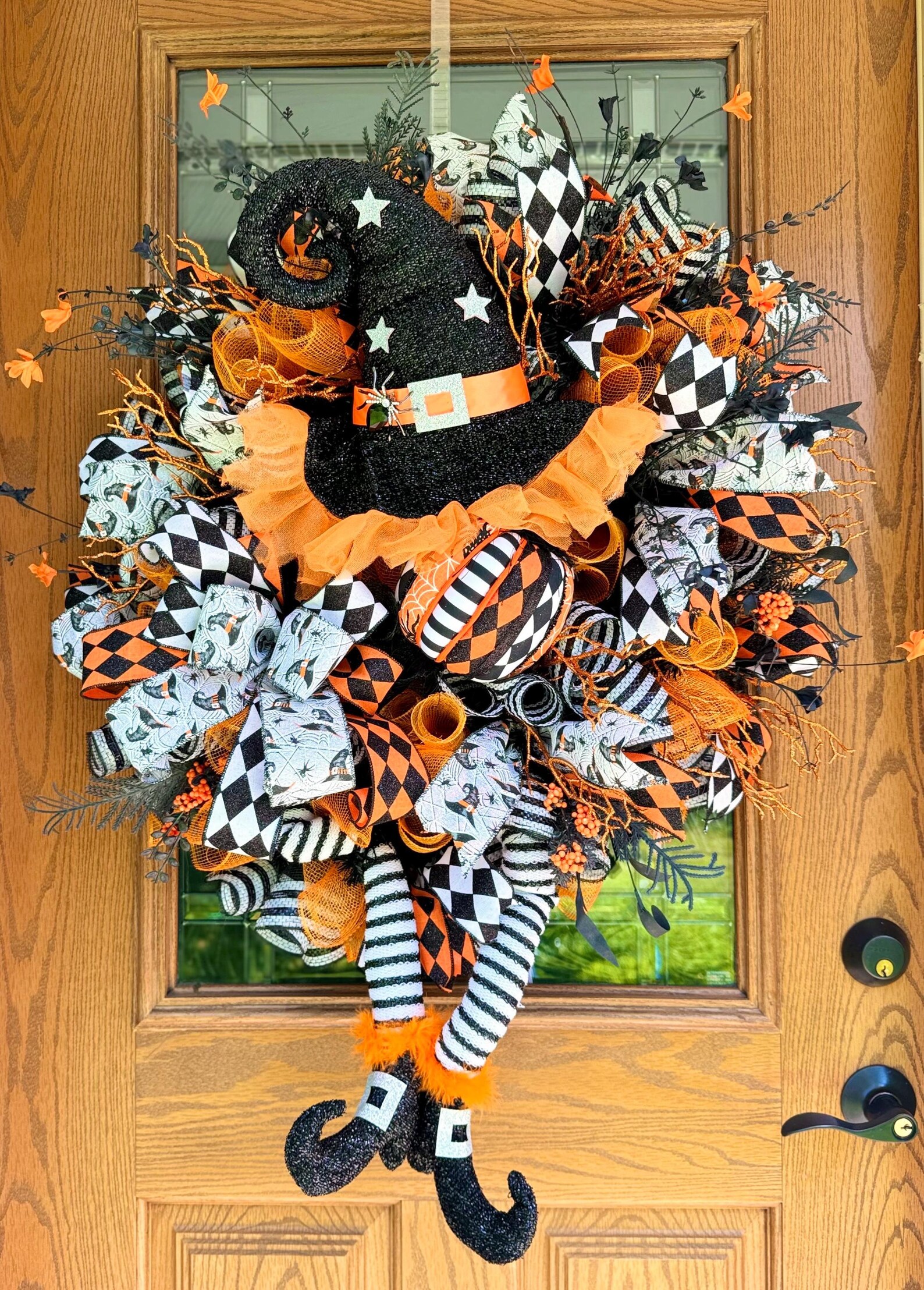 Halloween Witch Wreath Halloween Wreath for Front Door Halloween Door ...