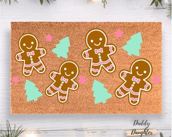 Gingerbread Christmas Doormat | Gingerbread Decor | Christmas Porch Decor  | Holiday Doormat | Gingerbread Decor | Doormat For Front Porch