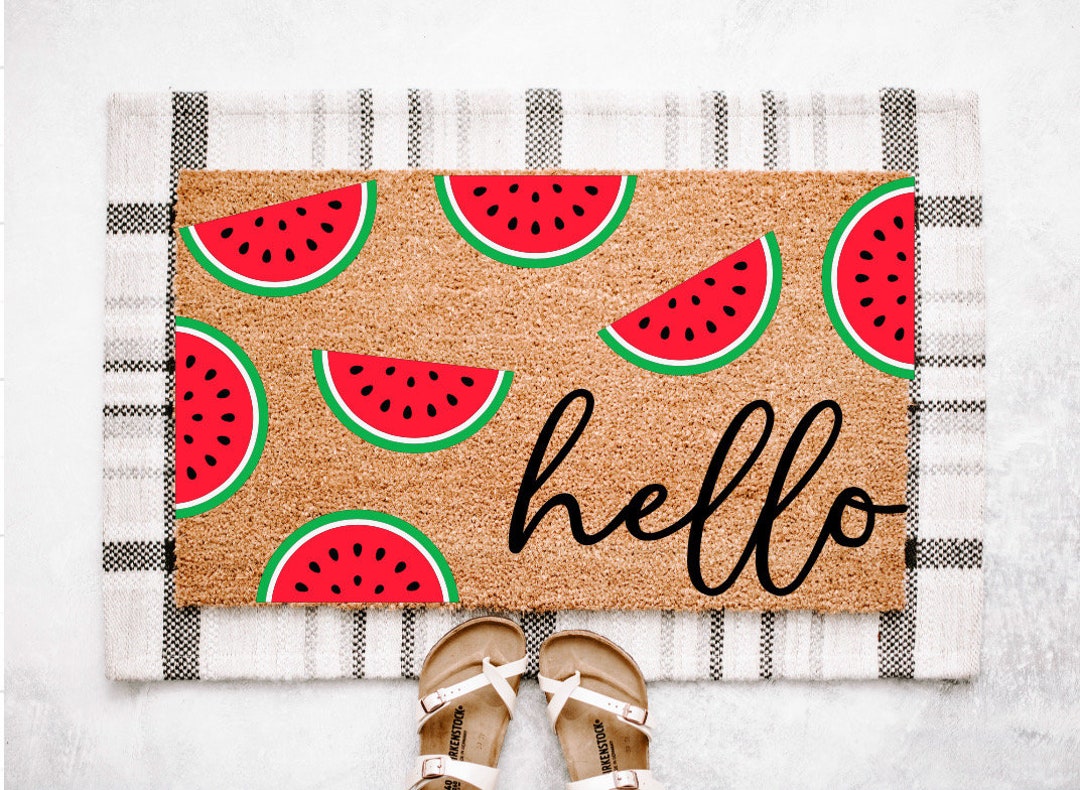 Summer Hello Watermelon Doormat | Cute Porch Decor| Summer Porch Decor ...