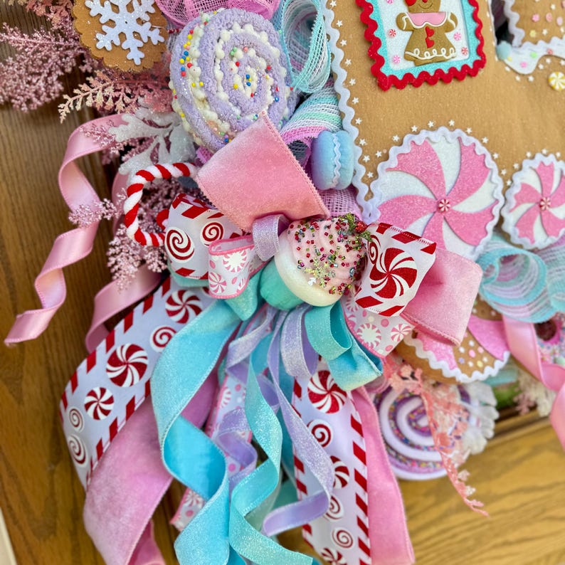 Gingerbread Candyland Wreath | Christmas Wreath | Christmas Porch Decor ...