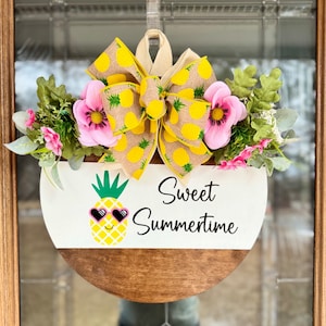 Pineapple Door Hanger | Summer Door Hanger | Front Door Wreath | Summer Porch Sign | Summer Door Sign | Front Door Decor