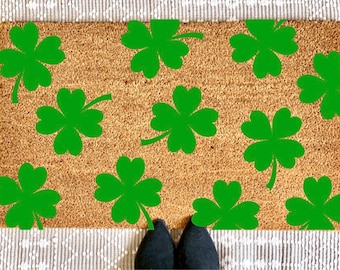 Shamrock Doormat | St. Patrick’s Day Doormat | Clover Doormat |  Spring Doormat Outdoor | St Patrick’s Day Decor