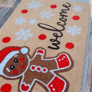 Gingerbread Welcome Doormat | Christmas Doormat | Gingerbread Doormat ...