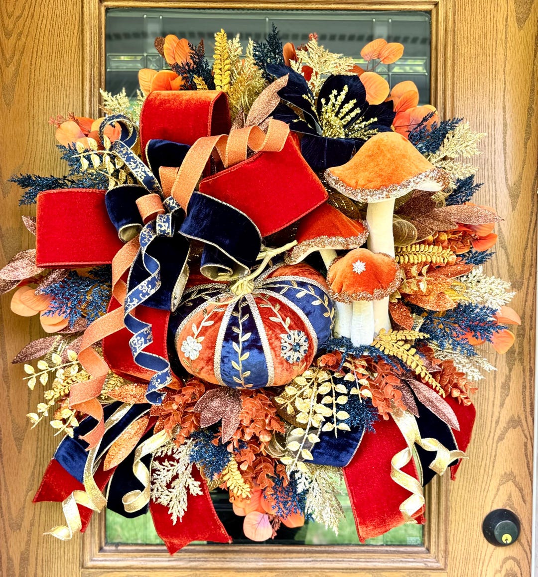 Luxury Pumpkin Fall Wreath | Fall Wreaths for Front Door | Fall Porch ...