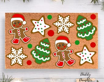 Christmas Cookies Doormat | Gingerbread Doormat | Christmas Porch Decor  | Holiday Doormat | Gingerbread Decor | Doormat For Front Porch