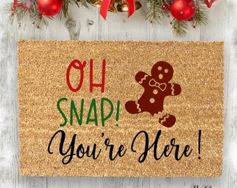 Gingerbread Funny Christmas Doormat |  Custom Welcome Mat | Outdoor Holiday Decor | Holiday Doormat