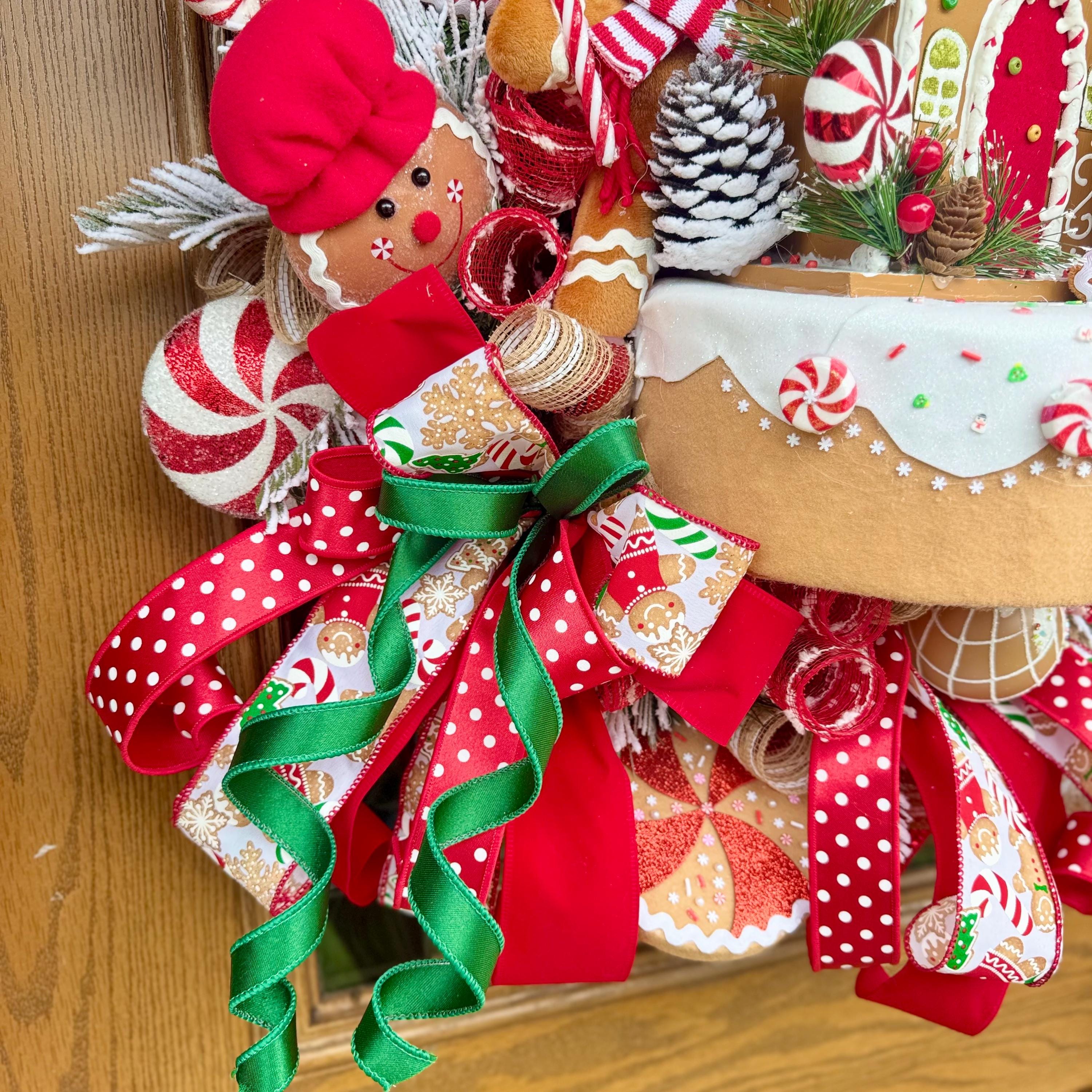 Gingerbread Candyland Wreath | Christmas Wreath | Christmas Porch Decor ...