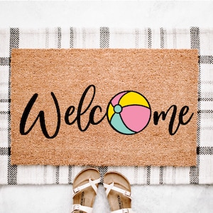 Summer Welcome Mat | Summer Porch Decor | Beach House Doormat | Summer Doormat | Summer Front Door Decor