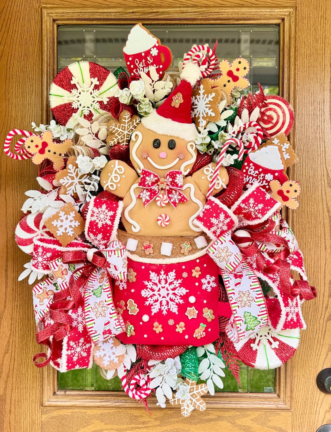 Gingerbread Wreath | Christmas Wreath | Christmas Porch Decor ...