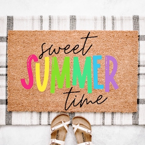 Sweet Summertime Doormat | Summer Porch Decor | Cute Welcome Mat | Front Door Decor |  Welcome Doormat