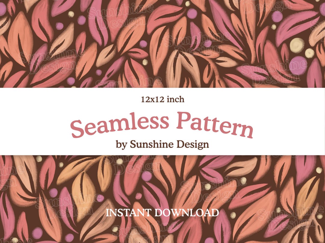 Leafy Pink Seamless Reapeatable Pattern | Pink and Purple | Spring ...