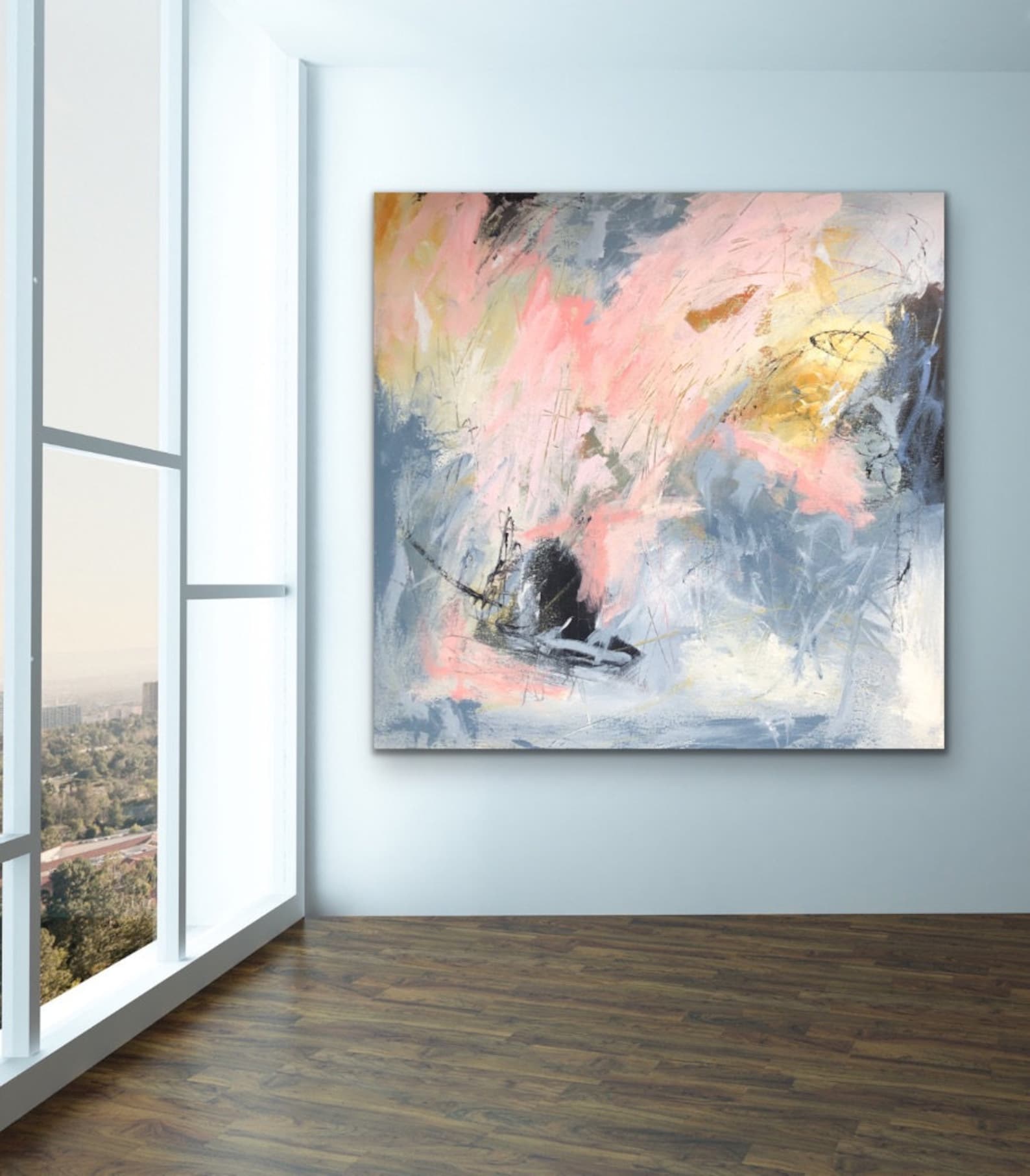 Abstract schilderij op canvas moderne kunst aan de muur Etsy