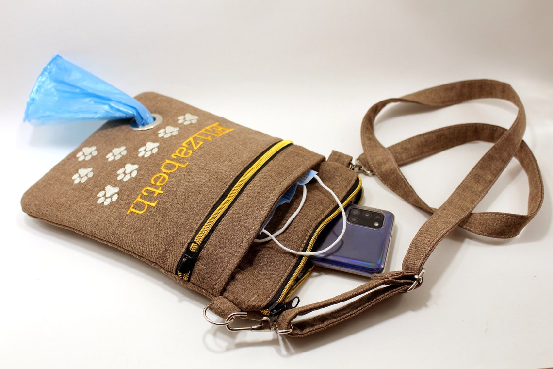 Dog treat pouch cross body Dog walking bag Crossbody cell Etsy