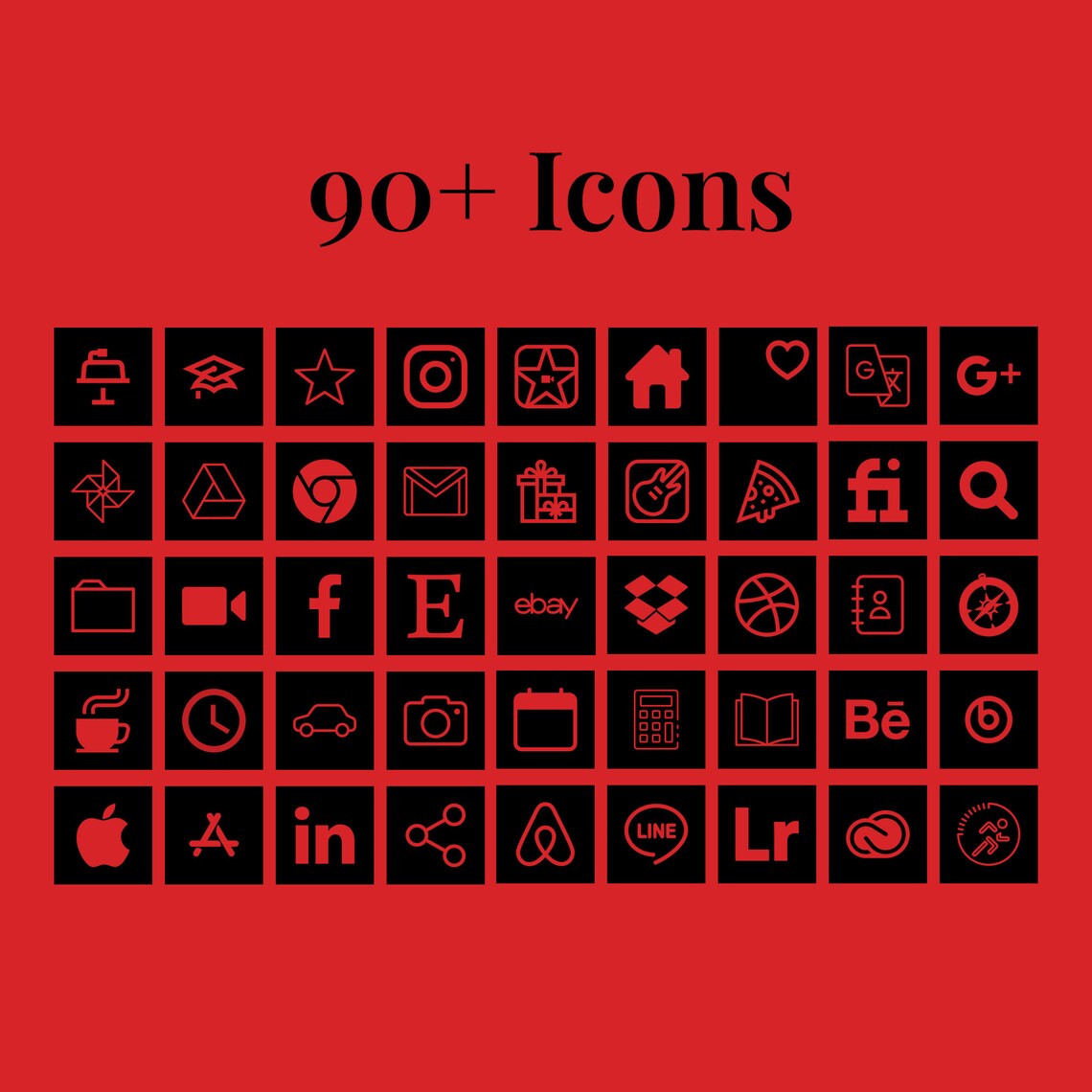 Red Ios 14 Icons for iPhone Apps Aesthetic Widgets & Skins 5000 iPhone