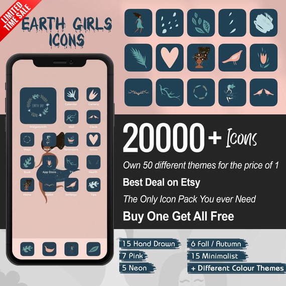 Dark Blue Rose Gold Teal Ios 14 App Icons For Iphone 65 Etsy