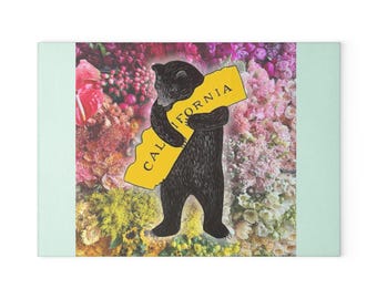 California Bear Glass Cutting Board: Colorful Kitchen Decor