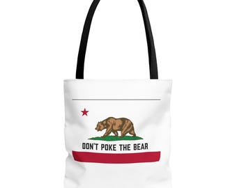 California Bear Tote Bag: Reusable Polyester Shopping Bag