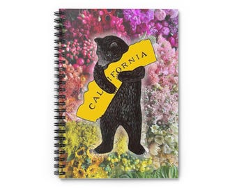 California Bear Spiral Notebook: Floral Design, Student Journal