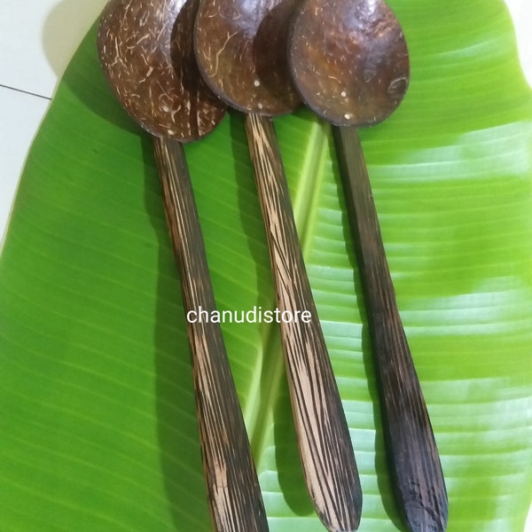 1 Piece High Quality Coconut Shell Curry Spoon Hand Made