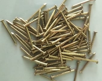 Solid Brass Panel pins Escutcheon pins Tiny brass tacks Nails