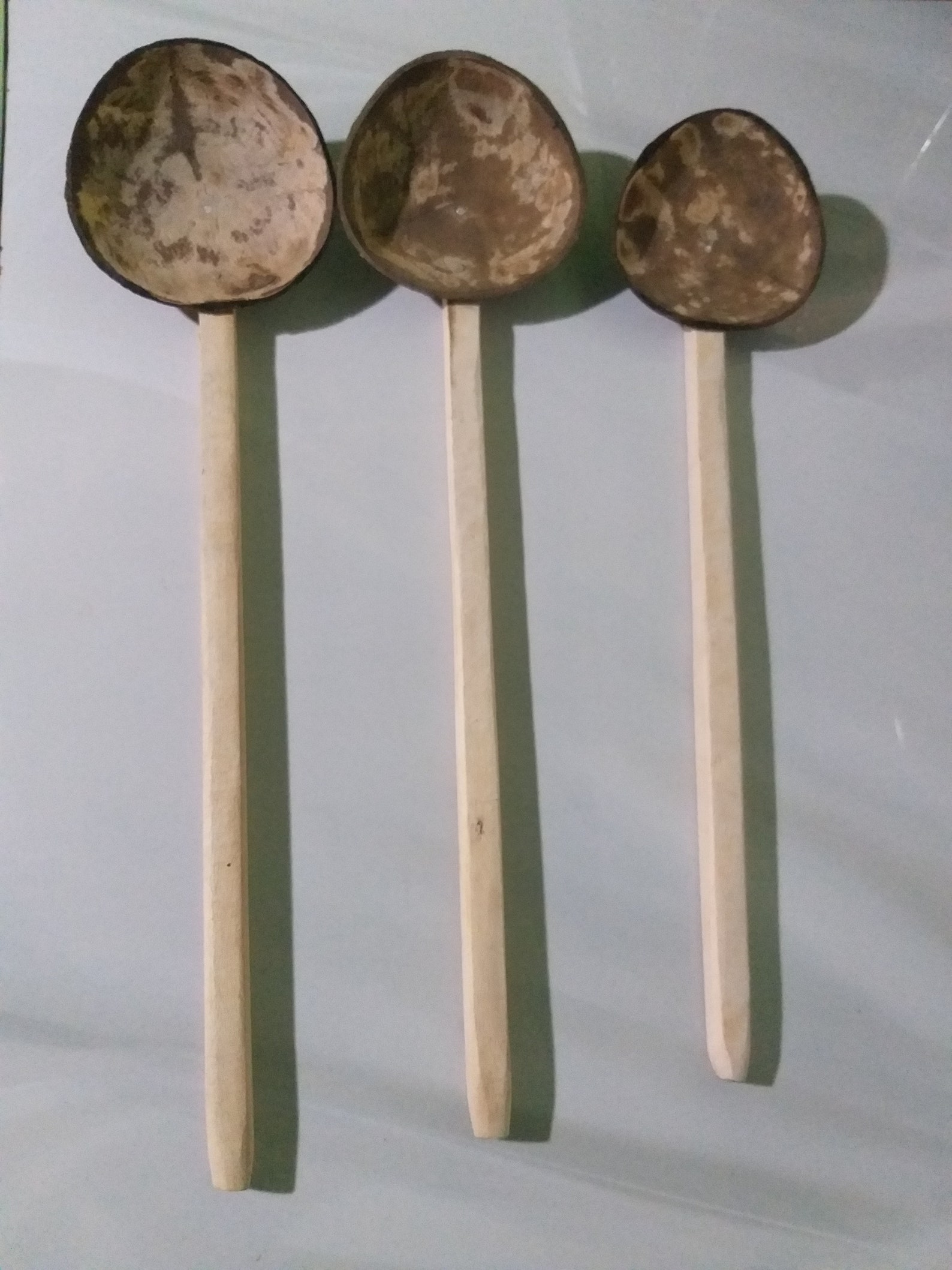 3 Pcs Coconut Shell Spoon Hand Made Coconut Shell Ecofriendly Etsy