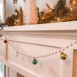 Handmade White, Red, Gold and Green Holiday Garland