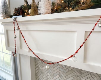 Handmade Red, Silver and White Holiday Garland
