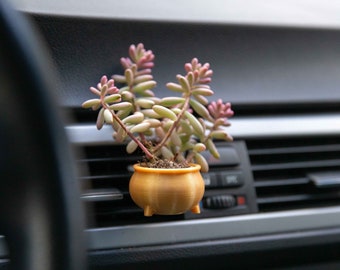 Cardening Car Planter - Cozy Boho Car Accessory for Women Natural Air Freshener Benefits - Perfect Gift for Vanlife or RV lovers - Cauldron