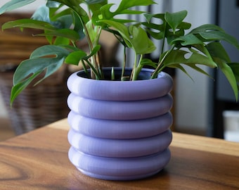 Opgerolde plantenbak - veel kleuropties! / Drainage en bak beschikbaar / Perfect persoonlijk cadeau voor in huis / Geschikt voor vetplanten, planten en meer!