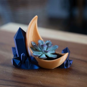 Moonstone Succulent Planter - Moon Pot / Galaxy Art Holder / unique gift / Stylish Home Decor art / one of a kind