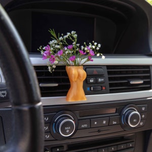 Cardening Car Vase - Cozy Boho Car Accessory for Women Natural Air Freshener Benefits - Perfect Gift for Vanlife or RV lovers - Female Torso