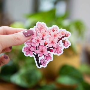Adesivo con ramo di ciliegio in fiore - 3 x 3 pollici // Adesivo in vinile impermeabile e resistente // Utilizzabile come adesivo per laptop, paraurti e molto altro!