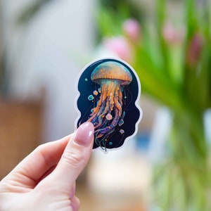 Qualle Aufkleber - 2 x 3 Zoll - Wasserfester Vinyl Aufkleber