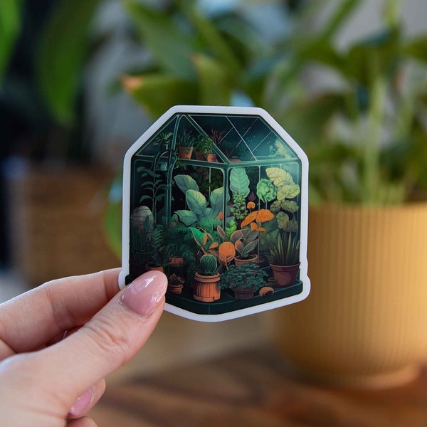 Greenhouse Full of Plants Sticker - 3x3 Inch // Waterproof & Durable Vinyl Sticker // Useable as Laptop, Bumper Sticker and more!