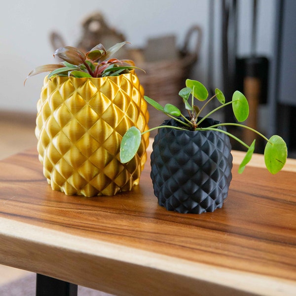 Plantador de piña - Decoración afrutada del hogar / regalo único perfecto / Maceta de pino para plantas / artículo de temporada / de base biológica /