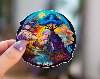 Mystical Land of Happiness Sticker - 3x3 Inch - Waterproof Vinyl Decal