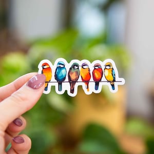Birds on a Wire Clear Sticker - 3x2 Inch // Waterproof & Durable Vinyl Sticker // Useable as Laptop, Bumper Sticker and more!
