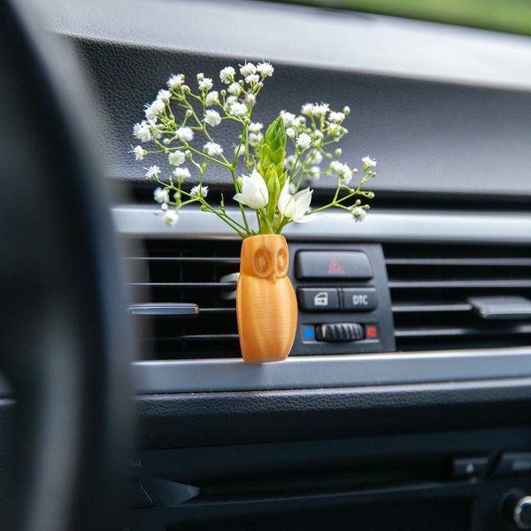 Cardening Car Vase - Cozy Boho Car Accessory for Women Natural Air Freshener Benefits - Perfect Gift for Vanlife or RV lovers - The Owl