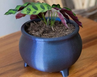 Halloween Witches' Cauldron Planter - Spooky home decor  - Drainage Optional