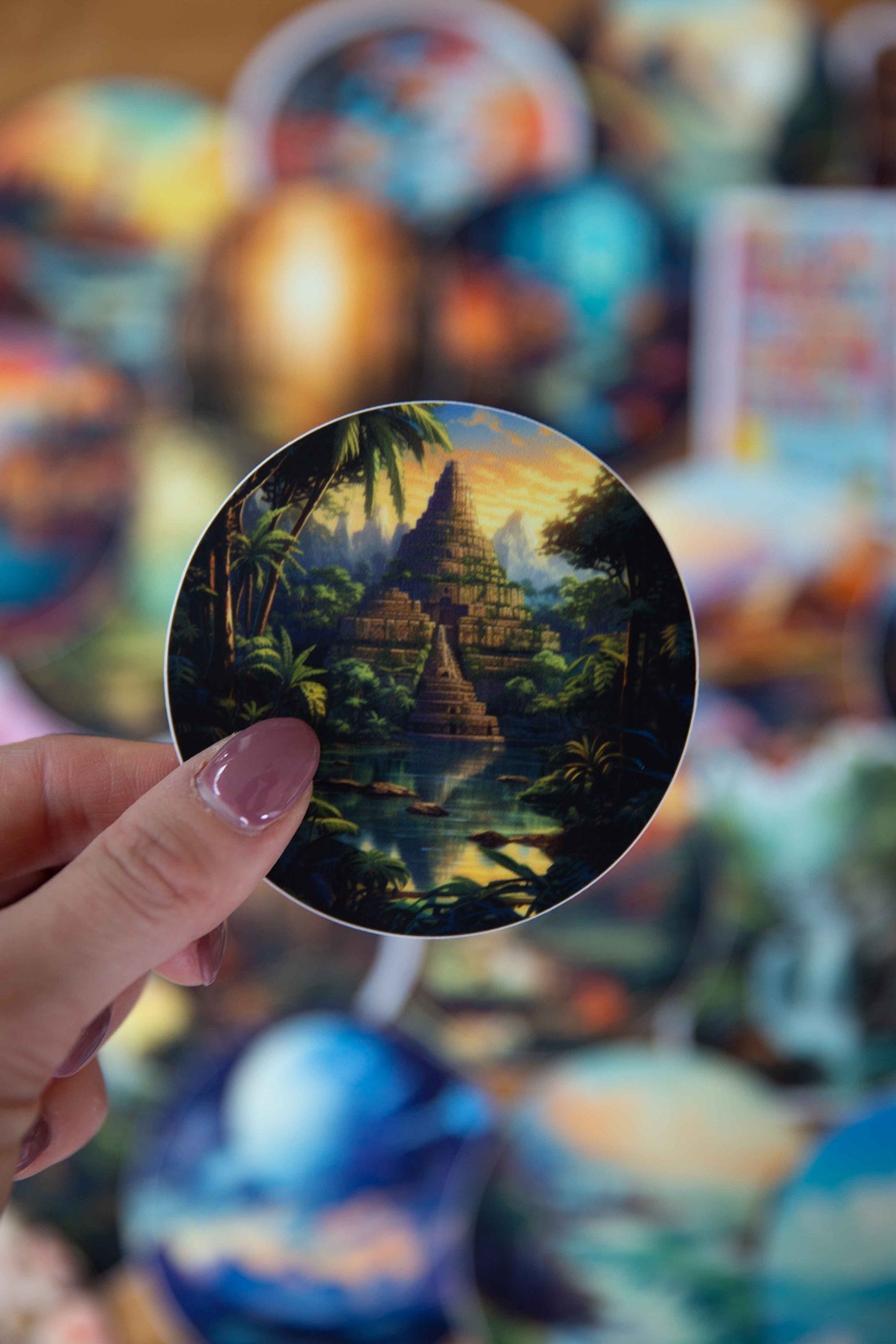 Ancient Ruins in the Jungle Sticker - 3x3 Inch - Waterproof Vinyl Decal ...