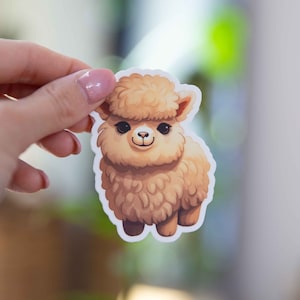 Fluffy Alpaca Sticker - 3x3 Inch // Waterproof & Durable Vinyl Sticker // Useable as Laptop, Bumper Sticker and more!