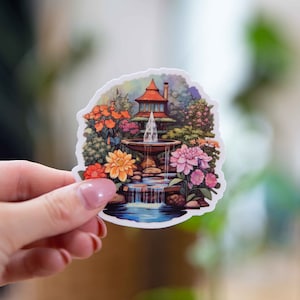 Peaceful Garden Sticker - 3x3 Inch // Waterproof & Durable Vinyl Sticker // Useable as Laptop, Bumper Sticker and more!