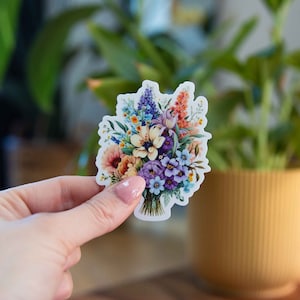 Blumenstrauß Aufkleber - 2.5x3 Inch // Wasserfester & langlebiger Vinyl-Aufkleber // Als Laptop-, Autoaufkleber und mehr geeignet!