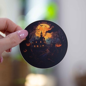 Spooky Halloween Town Sticker - 3x3 Inch // Waterproof & Durable Vinyl Sticker // Useable as Laptop, Bumper Sticker and more!