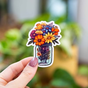 Blumenstrauß Aufkleber - 2x3 Zoll // Wasserdichter und langlebiger Vinyl-Aufkleber // Verwendbar als Laptop, Autoaufkleber und mehr!