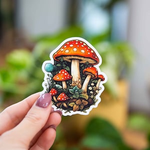 Big or Small Reusable Sticker Album , Mushroom Groovy Stickers 