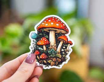 Mushroom Sticker - 2.5x3 Inch // Waterproof & Durable Vinyl Sticker // Useable as Laptop, Bumper Sticker and more!