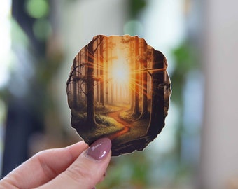 Sunlight in the Woods Sticker - 3x3 Inch  - Waterproof Vinyl Decal