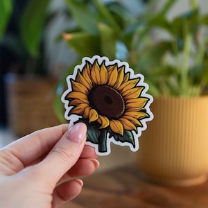 Zonnebloemsticker - 3x3 Inch // Waterdichte y duurzame vinylsticker // Bruikbaar als laptop, bumpersticker y meer!