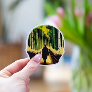 Bamboo Forest Sticker - 3x3 Inch  - Waterproof Vinyl Decal